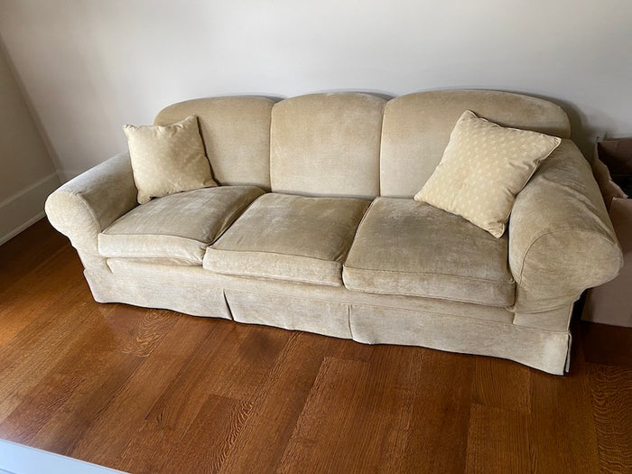 Beige 3 Seat Upholstered Sofa