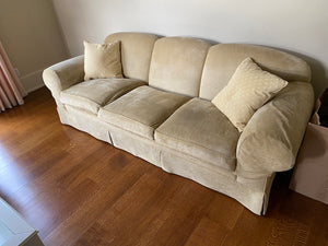 Beige 3 Seat Upholstered Sofa