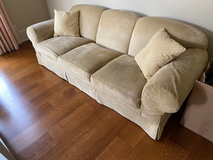 Beige 3 Seat Upholstered Sofa