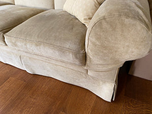 Beige 3 Seat Upholstered Sofa