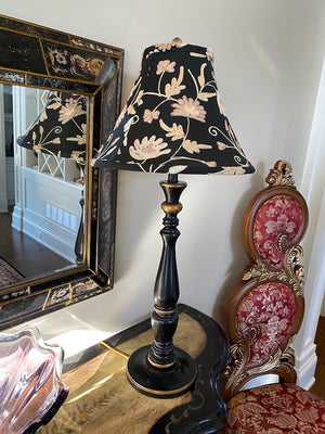 Black Floral Shade Table Lamp