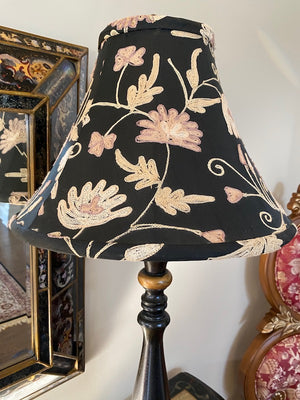 Black Floral Shade Table Lamp