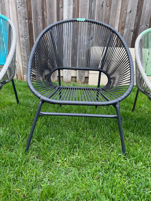 StyleWell Mix and Match Wicker Egg Patio Chair- Black
