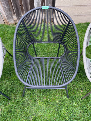StyleWell Mix and Match Wicker Egg Patio Chair- Black