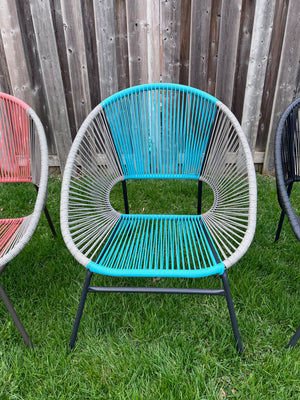StyleWell Mix and Match Wicker Egg Patio Chair- Blue