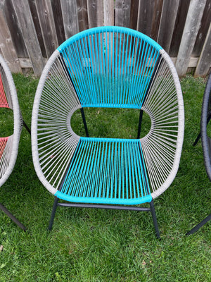StyleWell Mix and Match Wicker Egg Patio Chair- Blue