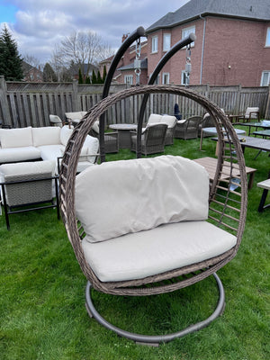 Wicker 2 Person Double Hanging Egg Swing