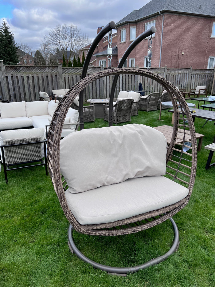 Wicker 2 Person Double Hanging Egg Swing