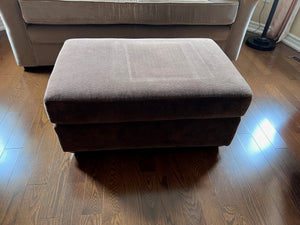 Brown Upholstered Ottoman