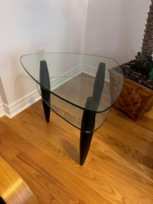 BDI by Bill Becker CONTEMPORARY TRIANGULAR GLASS END TABLE