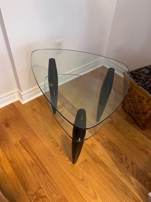 BDI by Bill Becker CONTEMPORARY TRIANGULAR GLASS END TABLE