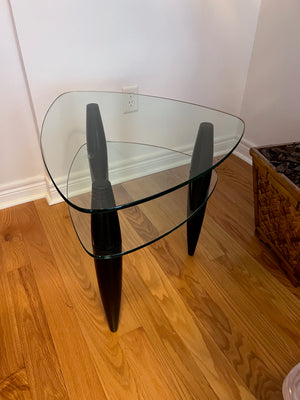 BDI by Bill Becker CONTEMPORARY TRIANGULAR GLASS END TABLE