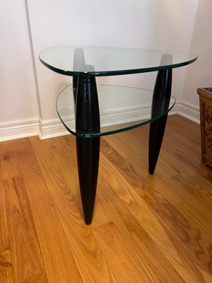 BDI by Bill Becker CONTEMPORARY TRIANGULAR GLASS END TABLE