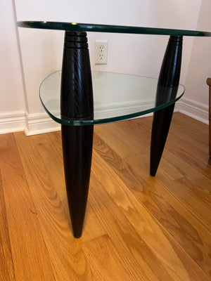 BDI by Bill Becker CONTEMPORARY TRIANGULAR GLASS END TABLE