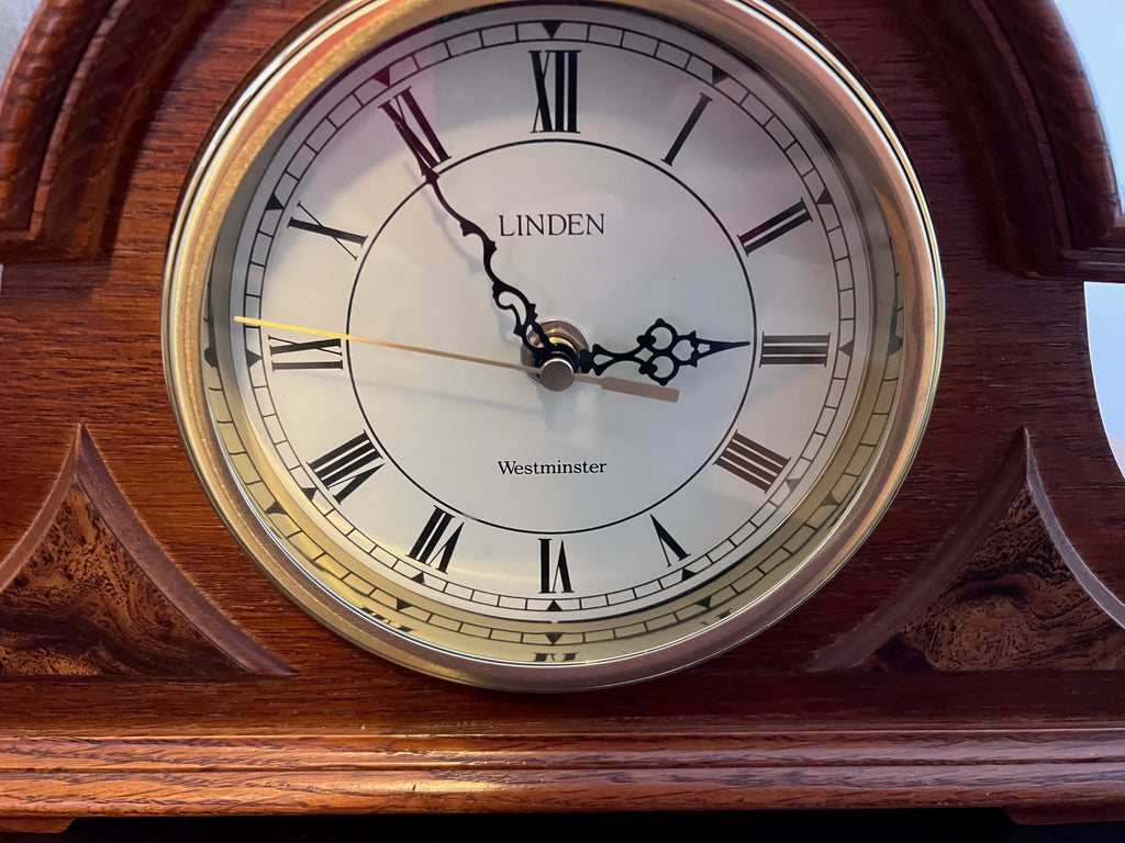 Linden Westminster Mantel Clock, Battery Operated