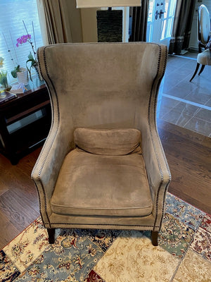 "Bernhardt Interiors" Brown Suede High Back Chair