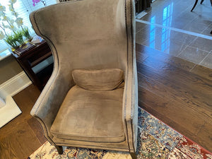 "Bernhardt Interiors" Brown Suede High Back Chair