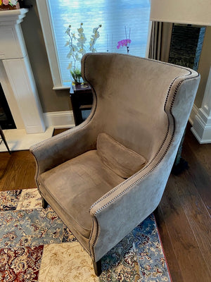 "Bernhardt Interiors" Brown Suede High Back Chair