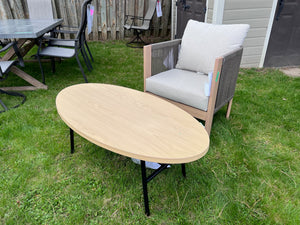 Armchair + Oval Coffee Table