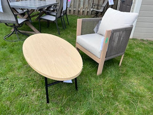 Armchair + Oval Coffee Table