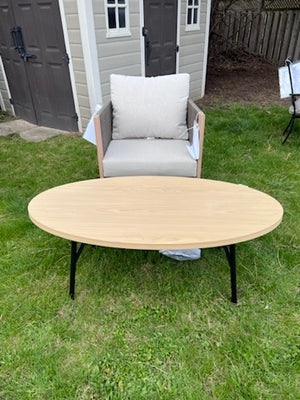 Armchair + Oval Coffee Table