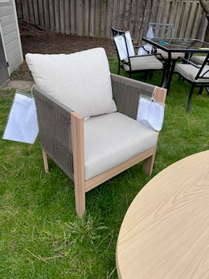 Armchair + Oval Coffee Table