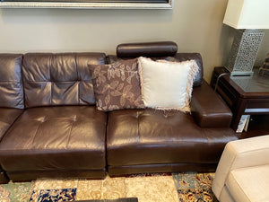 Large Brown Leather Sectional Sofa