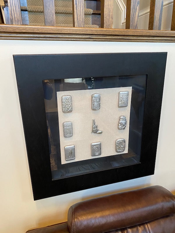 Vintage Silver Lighters Framed Wall Art