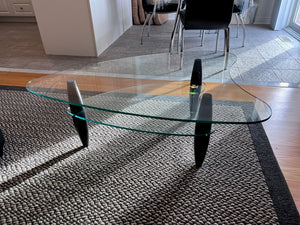 BDI by Bill Becker CONTEMPORARY TRIANGULAR GLASS Coffee Table