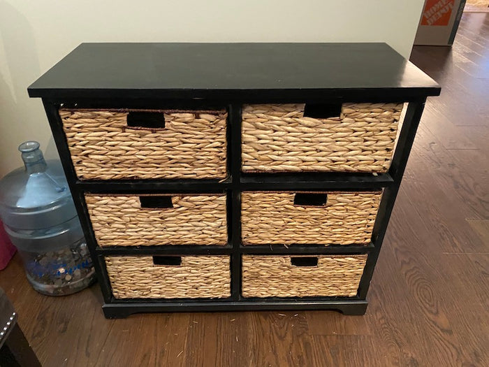 Small Storage Unit- Wicker Style Baskets