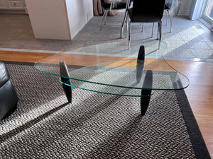 BDI by Bill Becker CONTEMPORARY TRIANGULAR GLASS Coffee Table