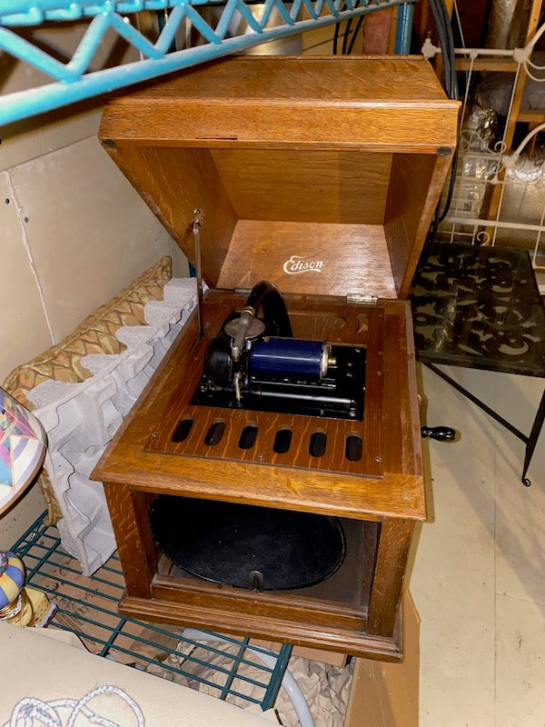 Antique Edison Amberola Model 50, Tabletop Cylinder Record Player