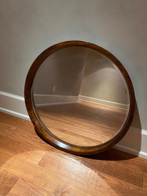 Round Wood Mirror