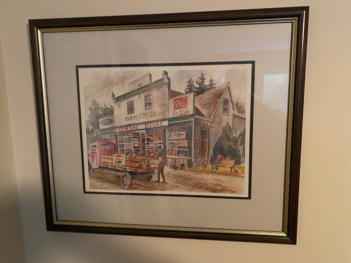 Signed Print "Baker's General Store" by Sharon Bright