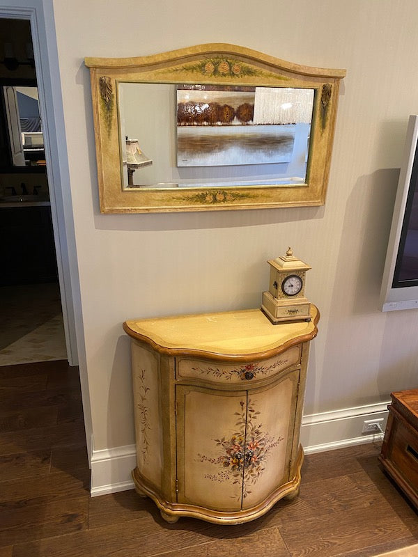 Palliser Venetian Credenza + Mirror + Mantle Clock