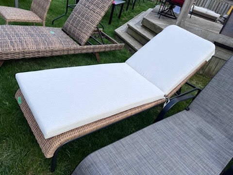 Patio Chaise Lounger # 3 (White Cushion)
