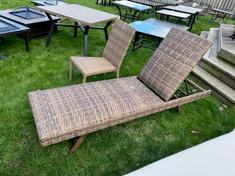 Patio Chaise Lounger # 4 (Padded) + Accent Chair