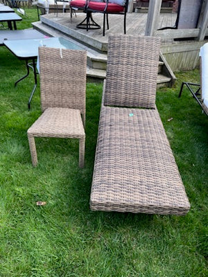 Patio Chaise Lounger # 4 (Padded) + Accent Chair
