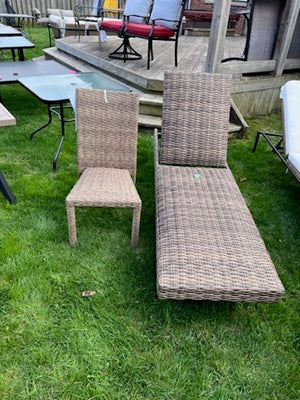Patio Chaise Lounger # 4 (Padded) + Accent Chair
