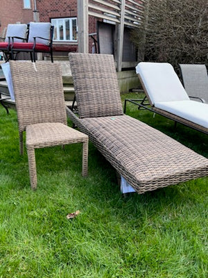 Patio Chaise Lounger # 4 (Padded) + Accent Chair