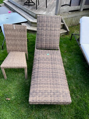 Patio Chaise Lounger # 4 (Padded) + Accent Chair