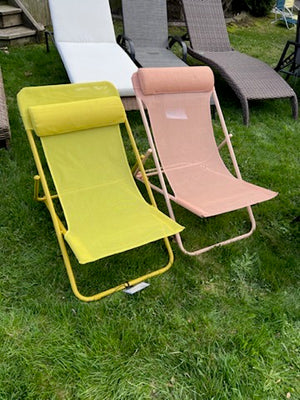 Yellow & Rose Steel Sling Folding Chair (Low Profile)