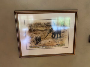 Elephants Print by S. Santilhano