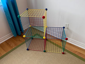 Multi Use Cube Wire Grid Shelves Organizer