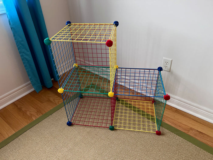 Multi Use Cube Wire Grid Shelves Organizer