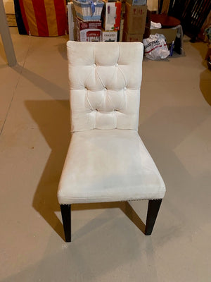 6 Cream Microsuede Dining Chairs