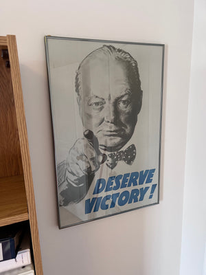 'Deserve Victory!' Vintage Winston Churchill Poster