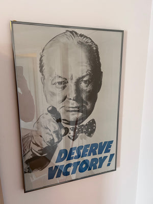 'Deserve Victory!' Vintage Winston Churchill Poster