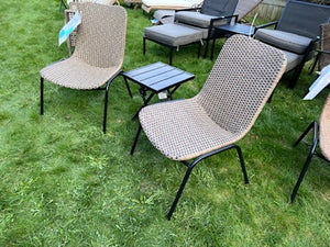 2 Chairs + Side Table (Blue Weave)