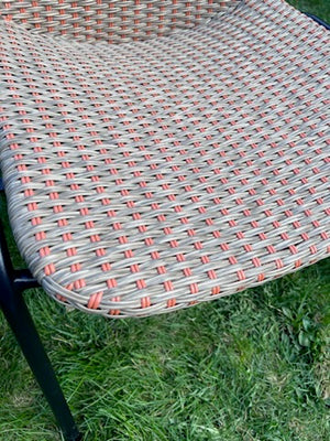 2 Chairs + Side Table (Orange Weave)